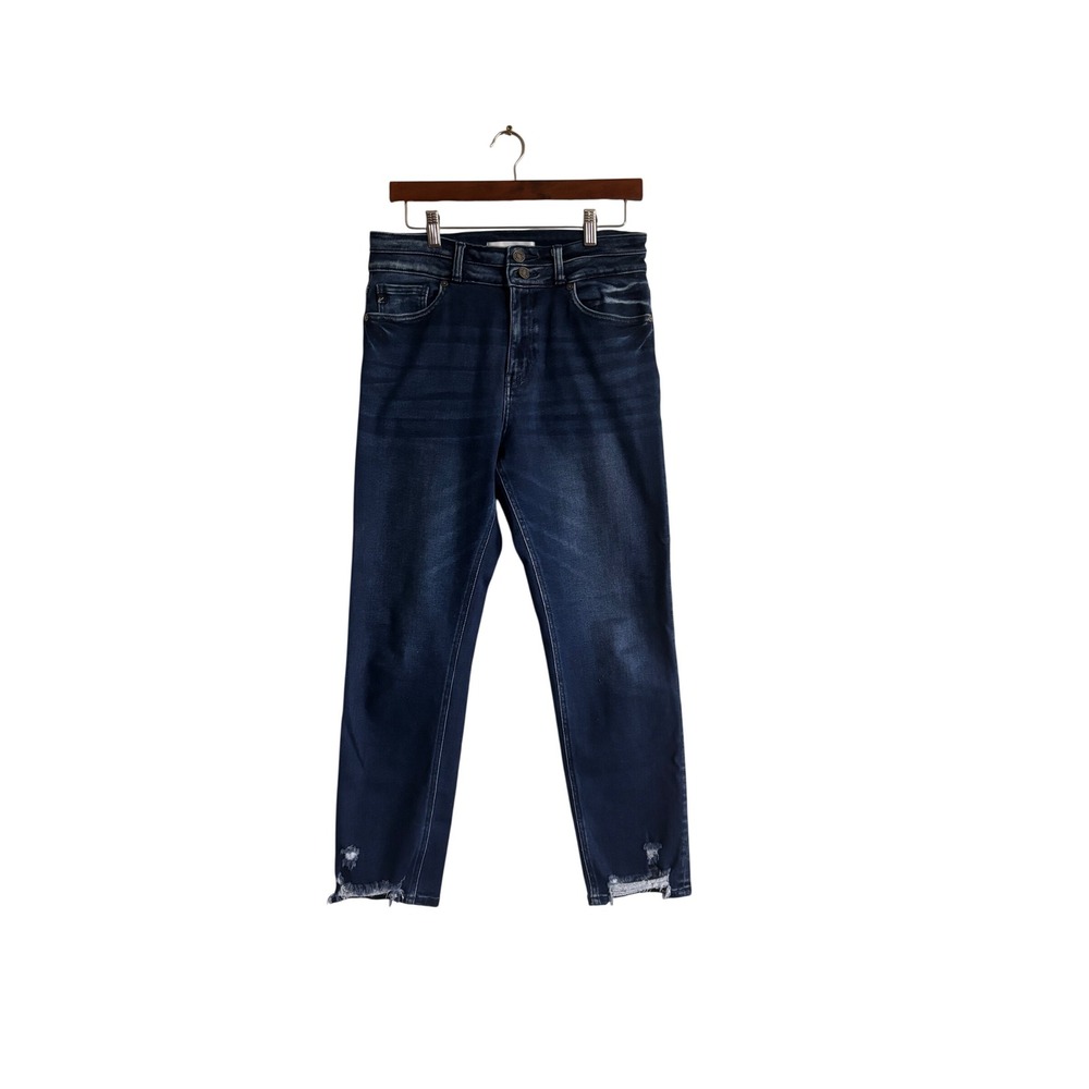 KanCan Womens Dark Wash High Rise Distressed Raw Hem Skinny Jeans KC5217TD 11/29